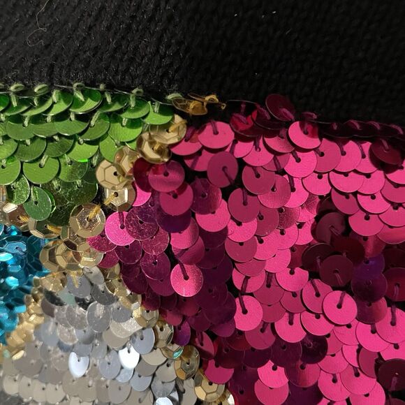 Vintage Victoria Harbour Black Sequin Argyle Sweater Embellished Holiday Medium - Picture 10 of 11